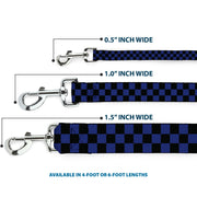 Dog Leash - Checker Black/Blue