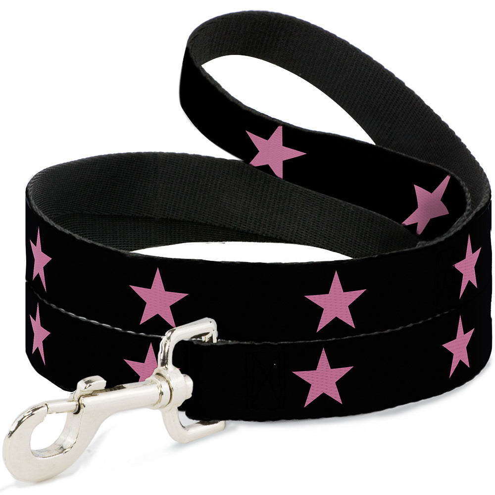 Dog Leash - Star Black/Pink