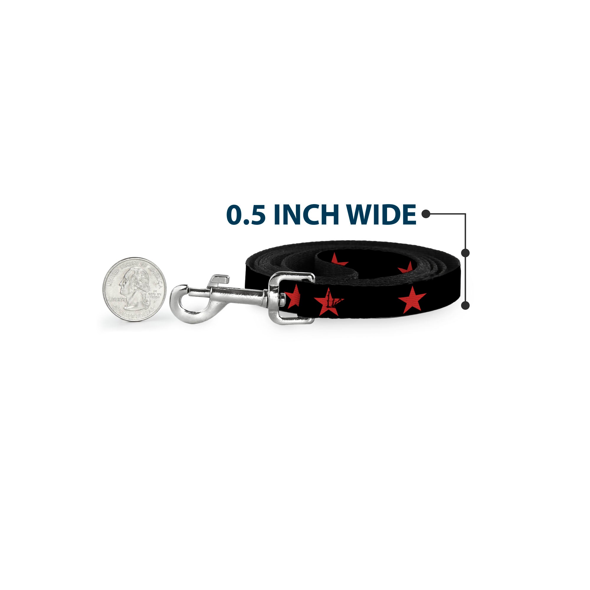 Dog Leash - Star Black/Red