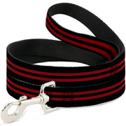 Dog Leash - Stripe Black/Red