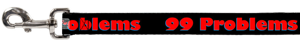 Buckle-Down Dog Leash - 99 PROBLEMS Black/Red