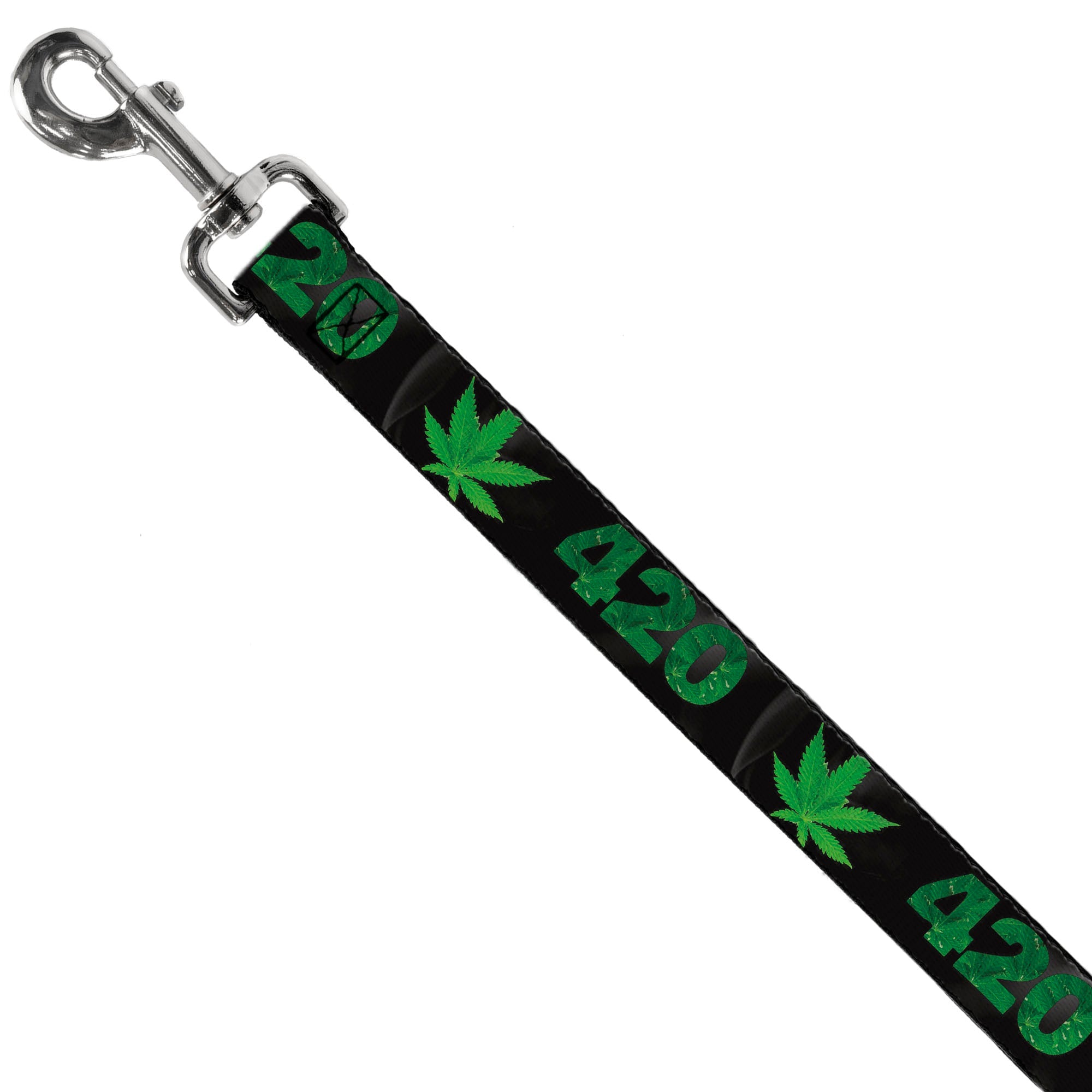Buckle-Down Dog Leash - 420/Pot Leaf Black/Smoke/Green