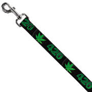 Buckle-Down Dog Leash - 420/Pot Leaf Black/Smoke/Green