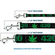 Buckle-Down Dog Leash - 420/Pot Leaf Black/Smoke/Green