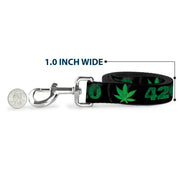 Buckle-Down Dog Leash - 420/Pot Leaf Black/Smoke/Green