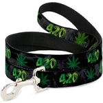 Buckle-Down Dog Leash - 420/Pot Leaf Black/Smoke/Green