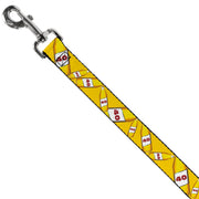 Buckle-Down Dog Leash - 40 Oz. Beer Bottles Yellow