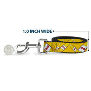 Buckle-Down Dog Leash - 40 Oz. Beer Bottles Yellow