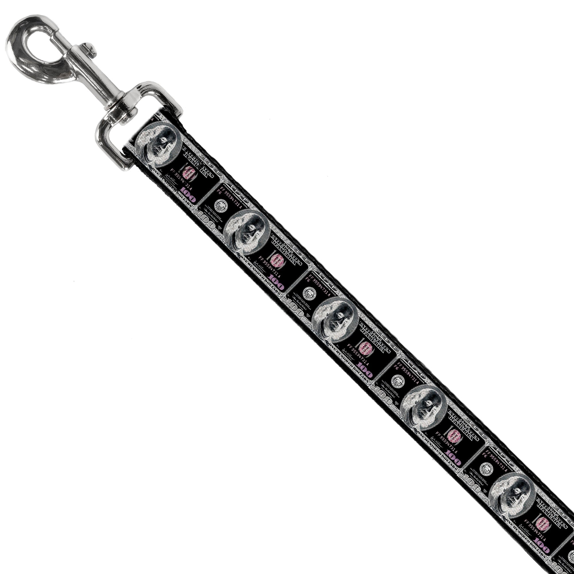 Dog Leash - 100 Dollar Bill X-Ray Black/White