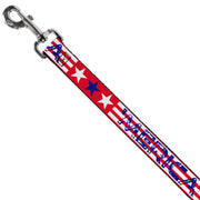 Dog Leash - 'MERICA Stripes/Stars Red/White/Blue