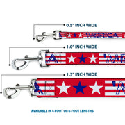 Dog Leash - 'MERICA Stripes/Stars Red/White/Blue