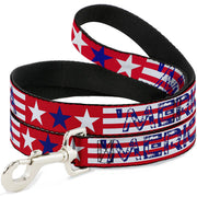 Dog Leash - 'MERICA Stripes/Stars Red/White/Blue