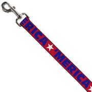 Dog Leash - 'MERICA/Star Red/Blue/White