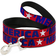 Dog Leash - 'MERICA/Star Red/Blue/White
