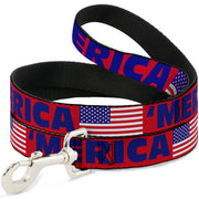 Dog Leash - 'MERICA/US Flag Red/Blue/White