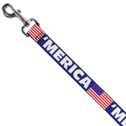 Dog Leash - 'MERICA/US Flag Blue/White/Red