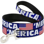 Dog Leash - 'MERICA/US Flag Blue/White/Red