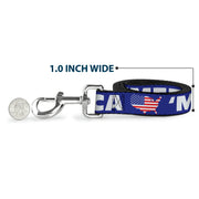 Dog Leash - 'MERICA/USA Silhouette Blue/White/US Flag