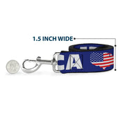 Dog Leash - 'MERICA/USA Silhouette Blue/White/US Flag