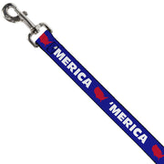 Dog Leash - 'MERICA/USA Silhouette Blue/White/Red