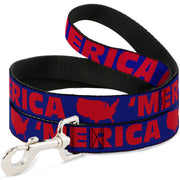 Dog Leash - 'MERICA/USA Silhouette Blue/Red