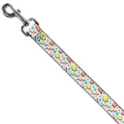 Dog Leash - 90s Nineties Grid Pattern Gray/Multi Pastel