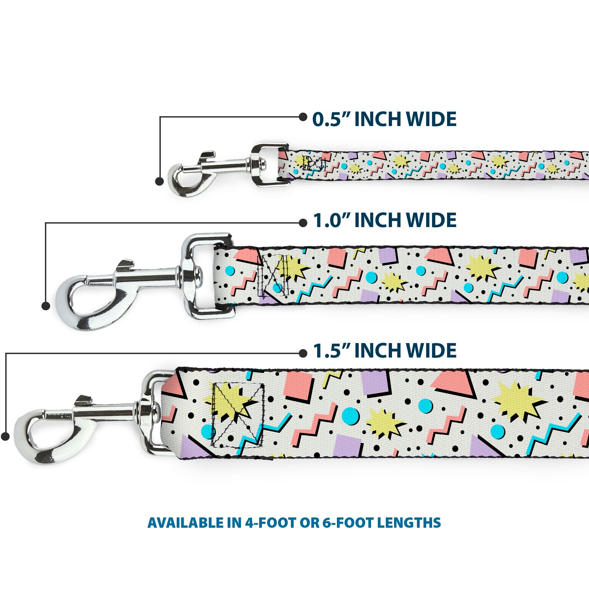 Dog Leash - 90s Nineties Grid Pattern Gray/Multi Pastel