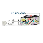 Dog Leash - 90s Nineties Grid Pattern Gray/Multi Pastel