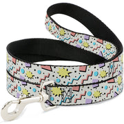 Dog Leash - 90s Nineties Grid Pattern Gray/Multi Pastel