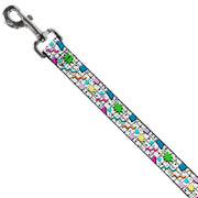 Dog Leash - 90s Nineties Grid Pattern Vibrant Gray/Multi Color