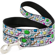 Dog Leash - 90s Nineties Grid Pattern Vibrant Gray/Multi Color