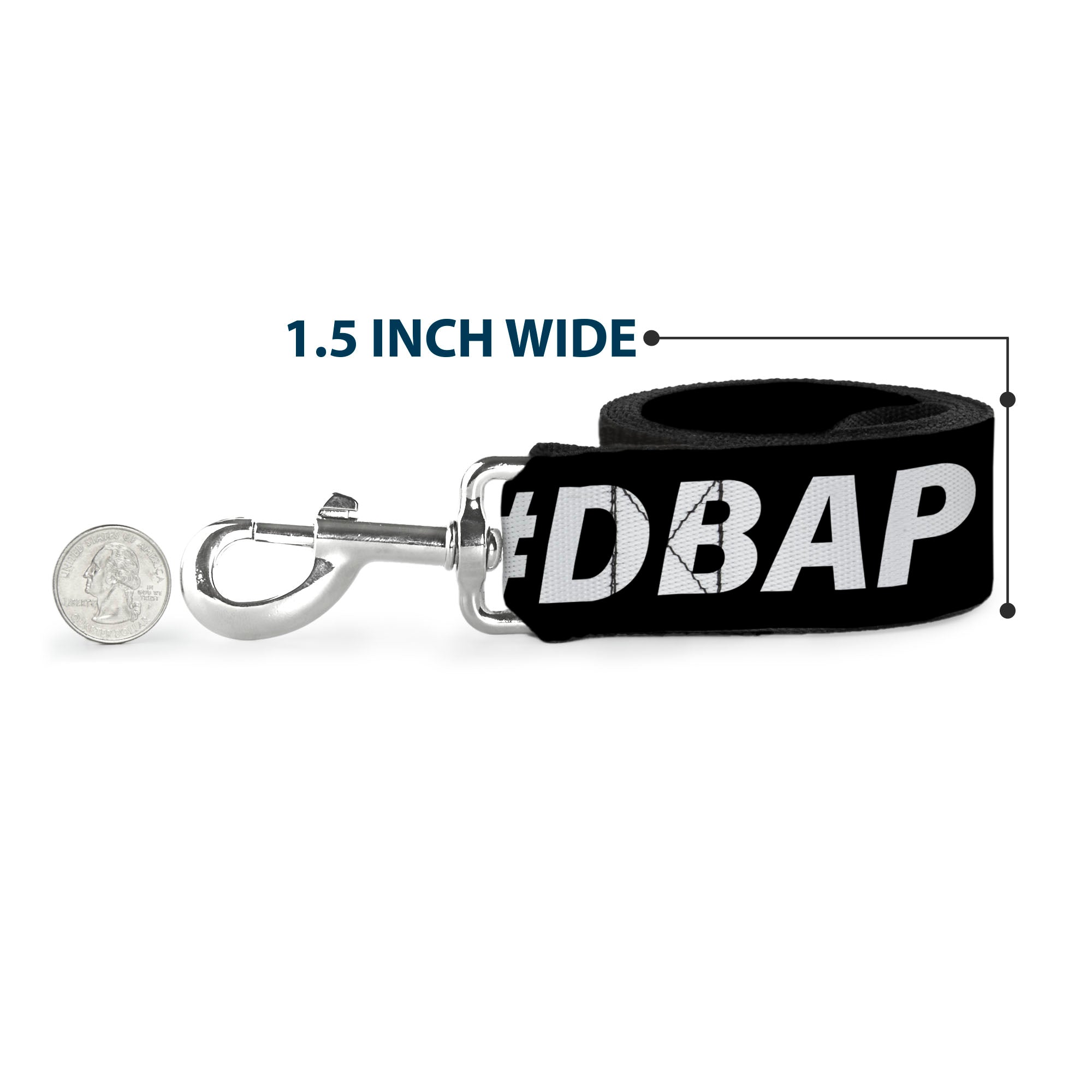 Dog Leash - #DBAP Hash Tag Text Black/White
