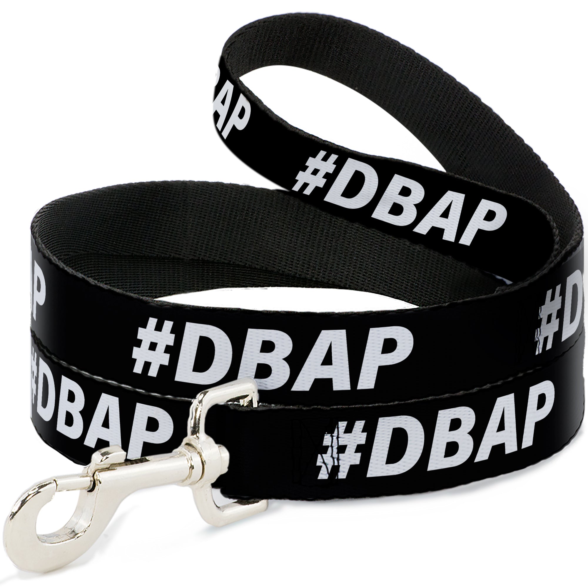 Dog Leash - #DBAP Hash Tag Text Black/White
