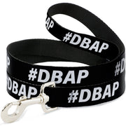 Dog Leash - #DBAP Hash Tag Text Black/White