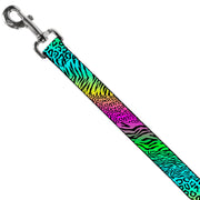 Dog Leash - Animal Skins Rainbow/Black