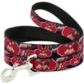 Load image into Gallery viewer, Dog Leash - Angry Bunnies CLOSE-UP Purple/Red/Blue
