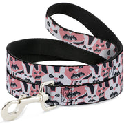 Dog Leash - Angry Bunnies Gray/Pinks