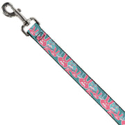 Dog Leash - Angry Bunnies Turquoise/Pinks
