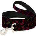 Load image into Gallery viewer, Dog Leash - Antlers Black/Burgundy/Gold
