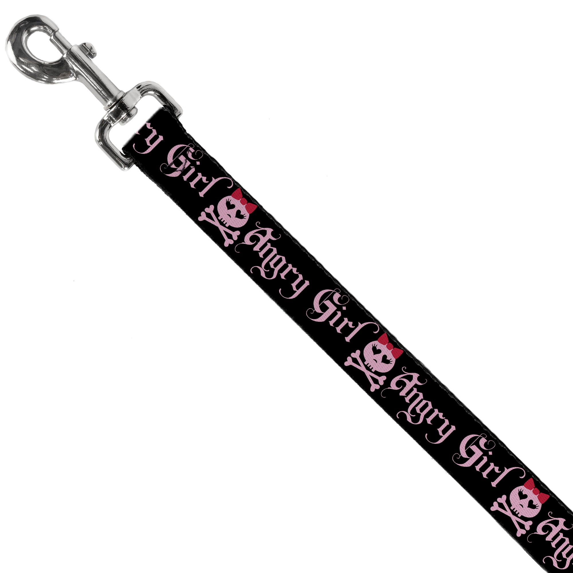 Dog Leash - Angry Girl Black/Pink