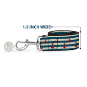 Dog Leash - Anchors w/Stripes White/Blue/Red