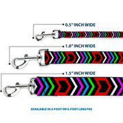 Dog Leash - Arrows Black/Multi Color