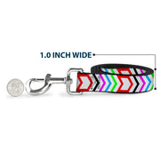Dog Leash - Arrows White/Multi Color