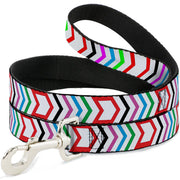 Dog Leash - Arrows White/Multi Color