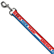 Dog Leash - AMERICA, FUCK YEA Red/White/Blue