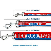 Dog Leash - AMERICA, FUCK YEA Red/White/Blue