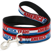 Dog Leash - AMERICA, FUCK YEA Red/White/Blue