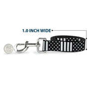 Dog Leash - American Flag CLOSE-UP Black/White