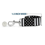 Dog Leash - American Flag CLOSE-UP Black/White