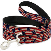 Dog Leash - Americana Stars & Stripes Red/White/Blue/White